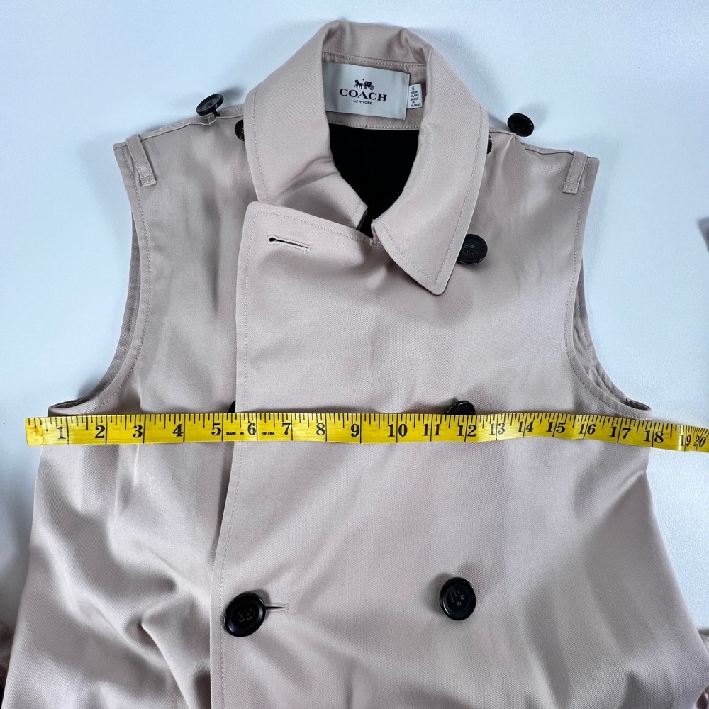 Rare Coach Convertible Trench Coat Dress XS Quartz Pink Detachable Sleeve $695 - Picture 5 of 10